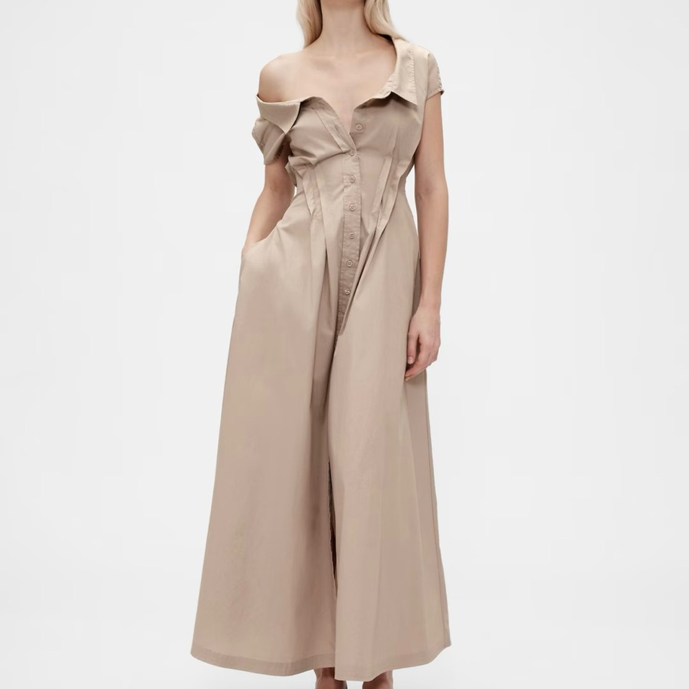 GAP Blue Bustier Maxi Dress Off-Shoulder Wedding Guest